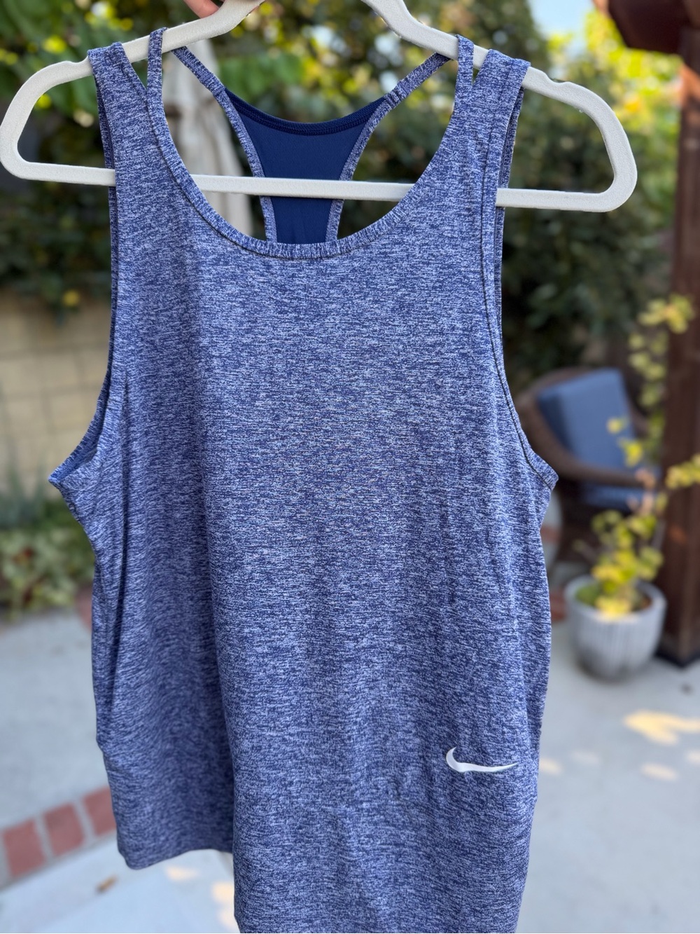 Nike Dri-FIT Blue Marled Racerback Tank Top Size M